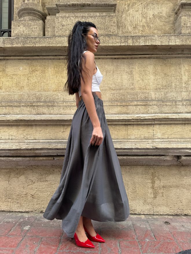 First Angels Anthracite 100% Modal Long Skirt 29078 Wholesale Clothing Elegant