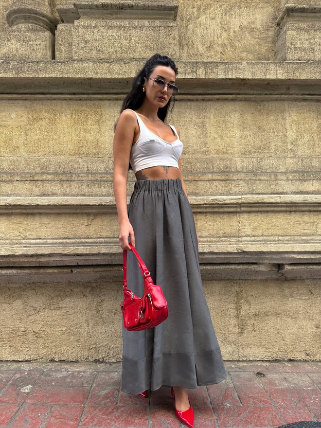 First Angels Anthracite 100% Modal Long Skirt 29078 Wholesale Clothing 5