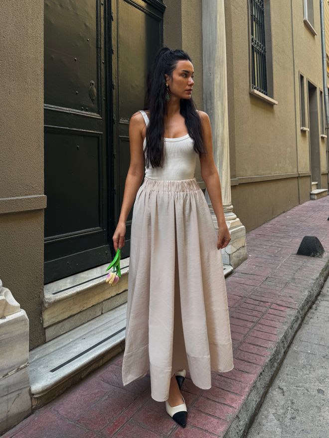 First Angels Πέτρινη 100% Μοντάλ Μακριά Φούστα 29078 Χονδρικό εμπόριο ενδυμάτων Casual