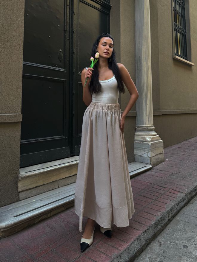 First Angels Stone 100% Modal Long Skirt 29078 Wholesale Clothing Modal