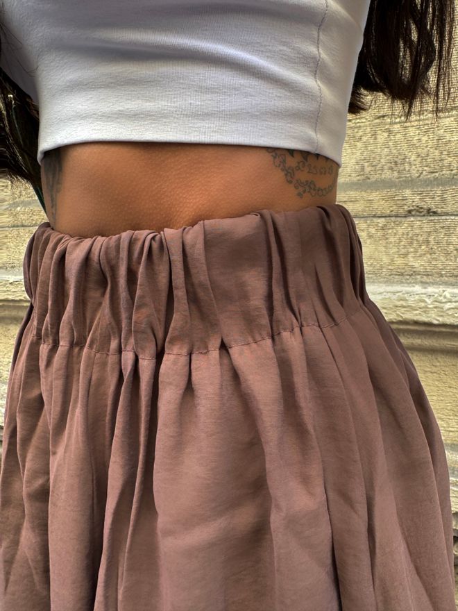 First Angels Brown 100% Modal Long Skirt 29078 Wholesale Clothing Modal