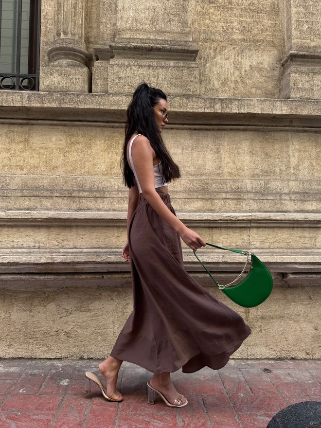 First Angels Brown 100% Modal Long Skirt 29078 Wholesale Clothing Birthday