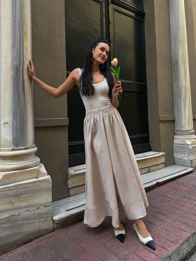 First Angels Stone 100% Modal Long Skirt 29078 Wholesale Clothing 5