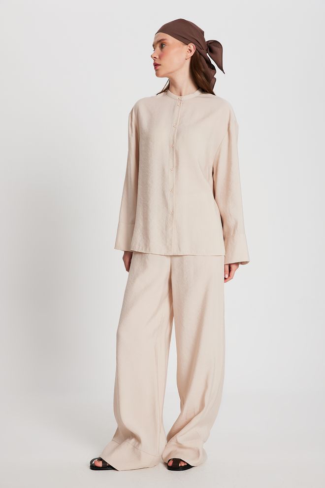 First Angels Stone Set Van 100% Modaal Hemd En Broek Met Onderkant/bovenkant 29137 Groothandel Kleding Casual