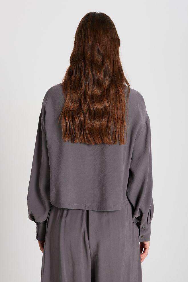 First Angels Anthracite 100% Modal Dominant Collar Short Shirt 29147 Wholesale Clothing 5