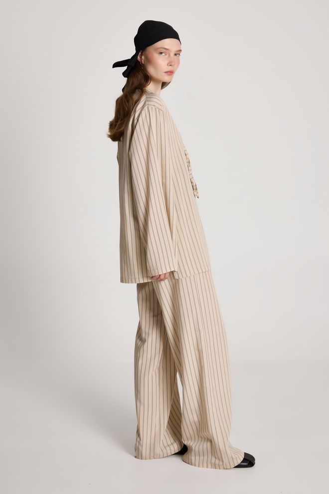 First Angels Fato Bege Riscado Elegante Casual Roupas por atacado 1