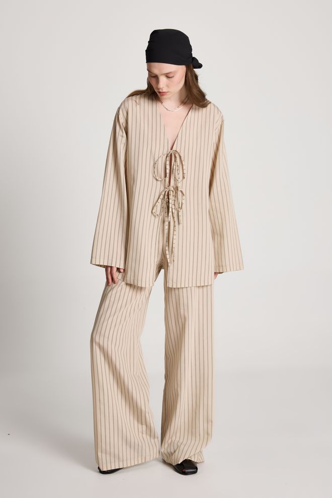 First Angels Fato Bege Riscado Elegante Casual Roupas por atacado A relaxar