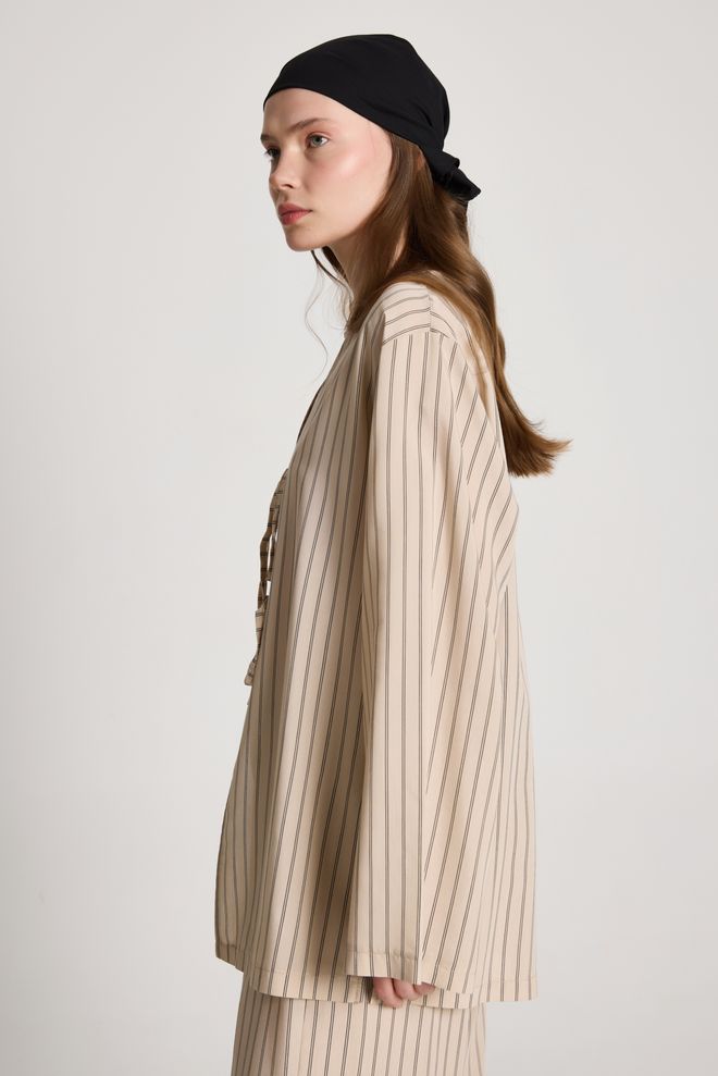 First Angels Fato Bege Riscado Elegante Casual Roupas por atacado 5