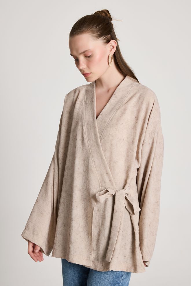 First Angels Kimono Beige Ethnique Modeste Décontracté Élégant Vêtements en gros Modeste