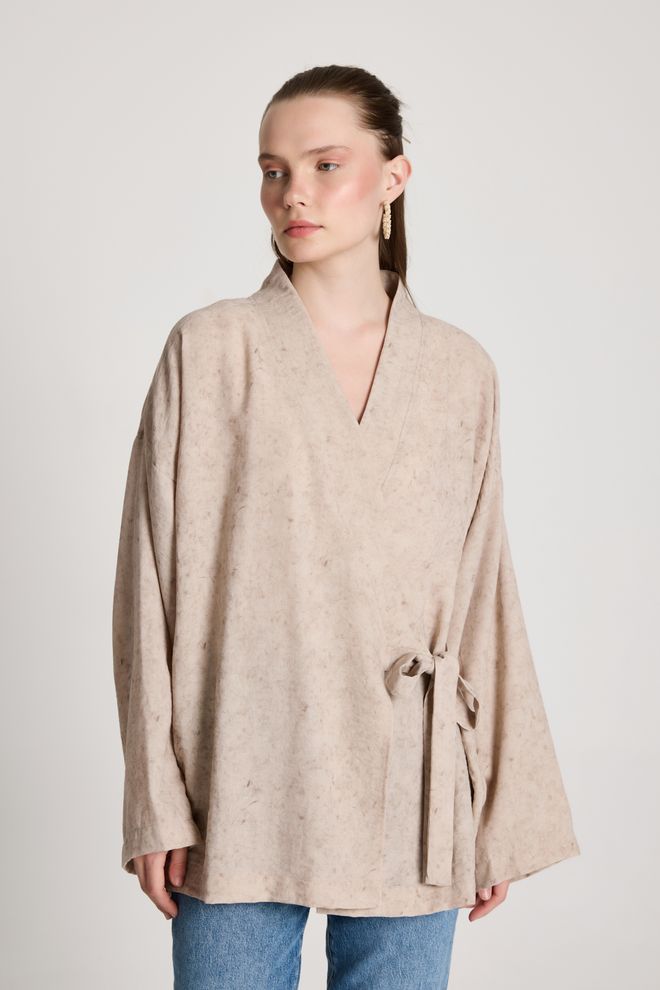 First Angels Kimono Beige Ethnique Modeste Décontracté Élégant Vêtements en gros 1