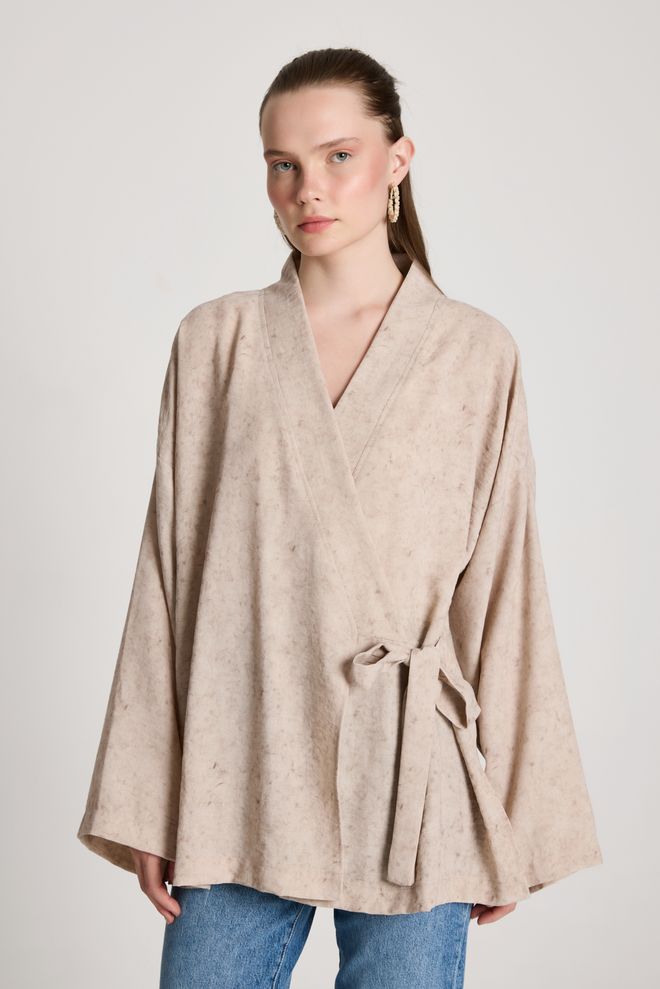 First Angels Kimono Beige Ethnique Modeste Décontracté Élégant Vêtements en gros Été
