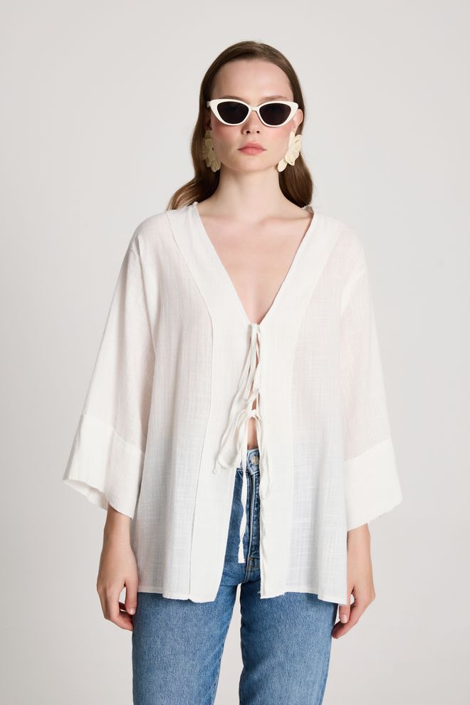 First Angels Biele Kimono Bežný Boho Etnický Elegantný Štýl Veľkoobchod s oblečením 1