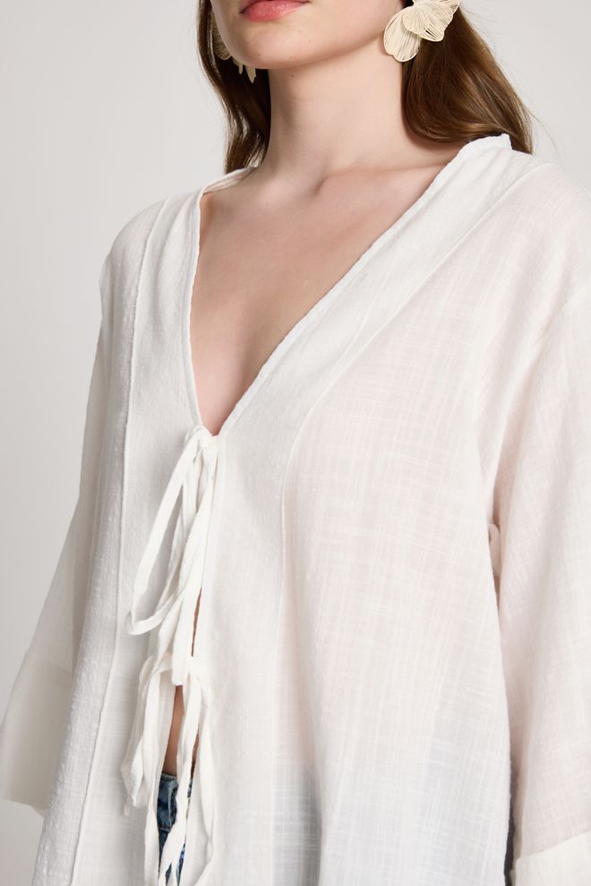 First Angels Biele Kimono Bežný Boho Etnický Elegantný Štýl Veľkoobchod s oblečením Neformálny