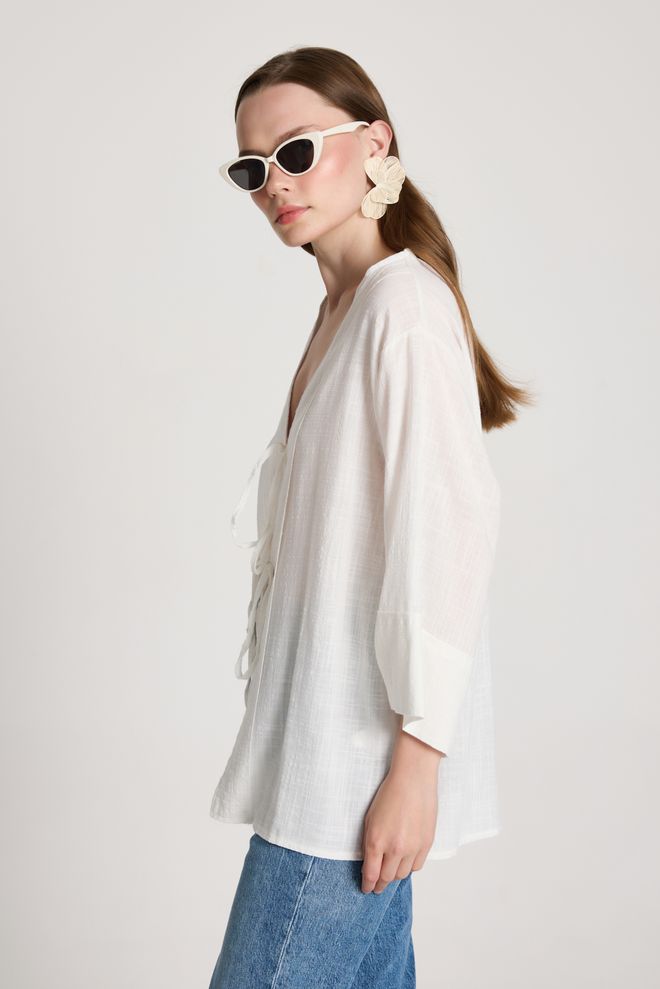 First Angels Biele Kimono Bežný Boho Etnický Elegantný Štýl Veľkoobchod s oblečením Doma