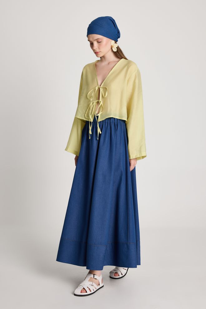 First Angels Yellow Kimono Ethnic Boho Elegant Long Sleeve Tie Wholesale Clothing 1