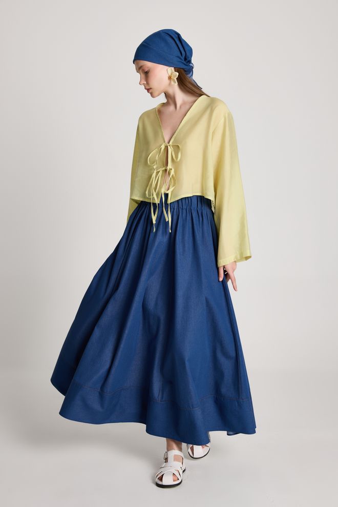 First Angels Yellow Kimono Ethnic Boho Elegant Long Sleeve Tie Wholesale Clothing Lounge