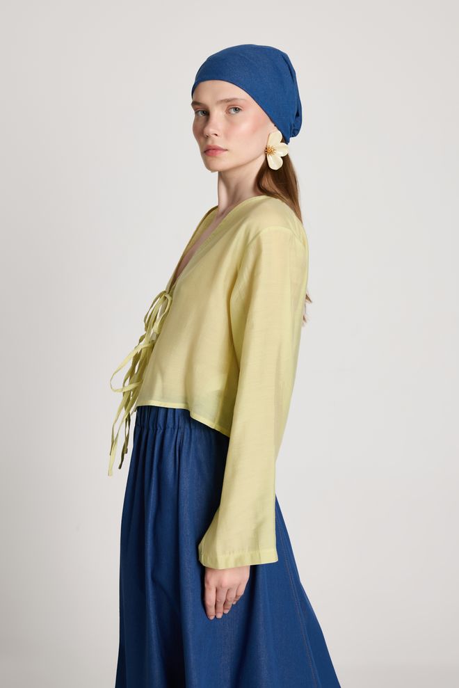 First Angels Yellow Kimono Ethnic Boho Elegant Long Sleeve Tie Wholesale Clothing Summer