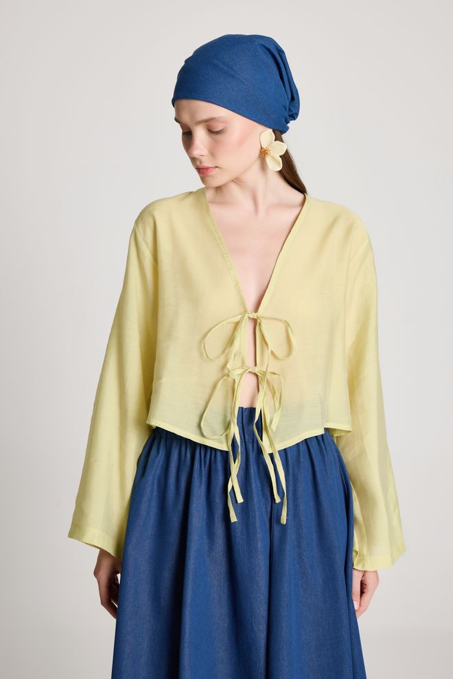 First Angels Yellow Kimono Ethnic Boho Elegant Long Sleeve Tie Wholesale Clothing 5