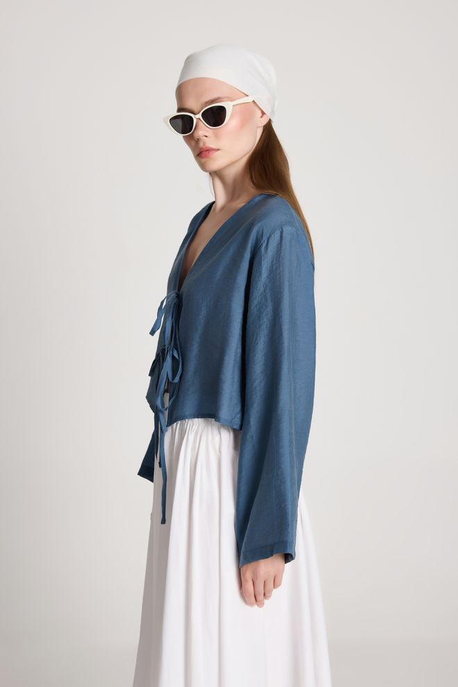 First Angels Плави Етнички Неформалан Кимоно Велепродаја одеће Лето