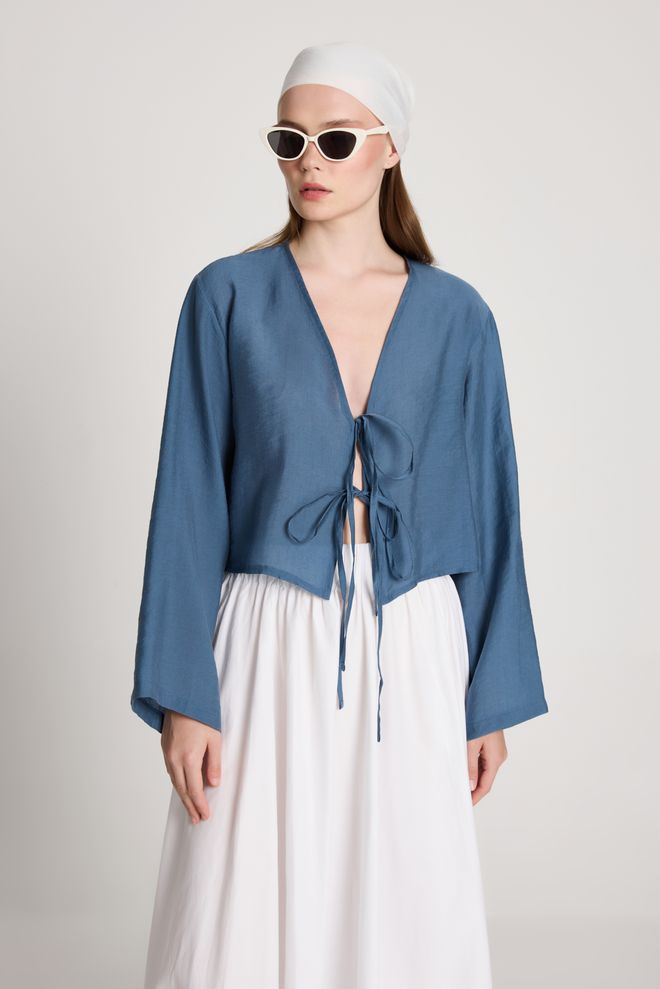 First Angels Плави Етнички Неформалан Кимоно Велепродаја одеће 5