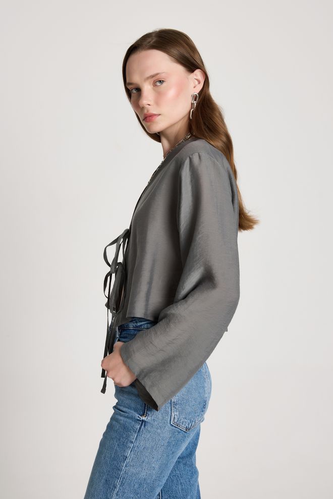 First Angels Grey Casual Elegant Boho Kimono Wholesale Clothing 1