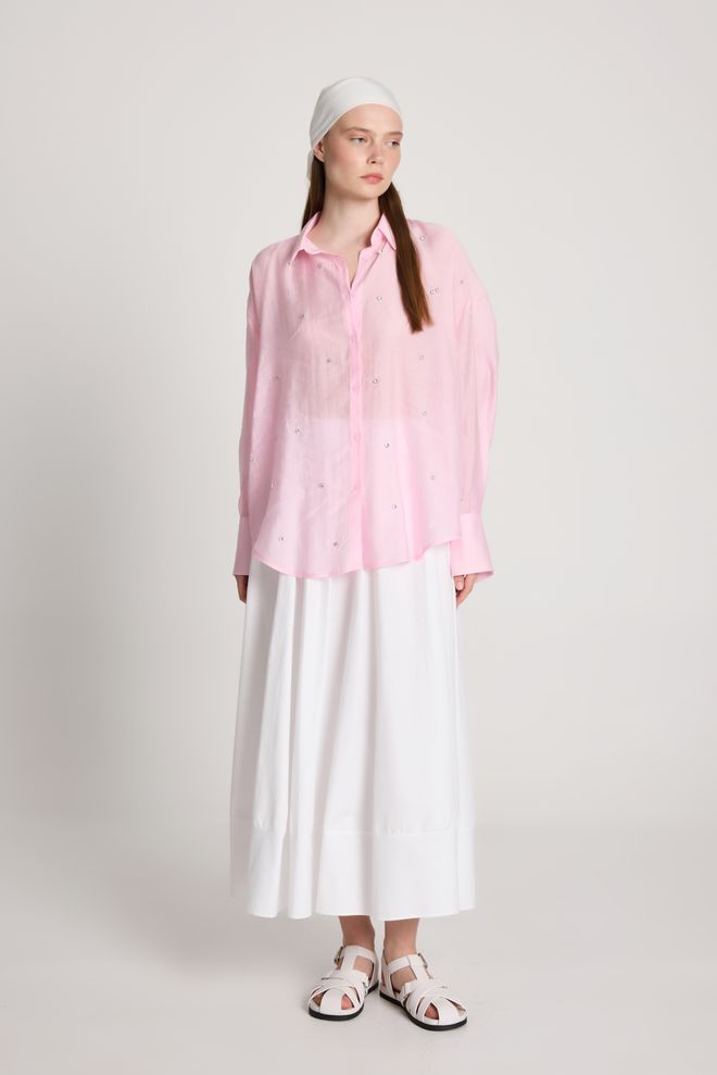 First Angels Pink Casual Elegant Glam Modest Shirt Wholesale Clothing 1