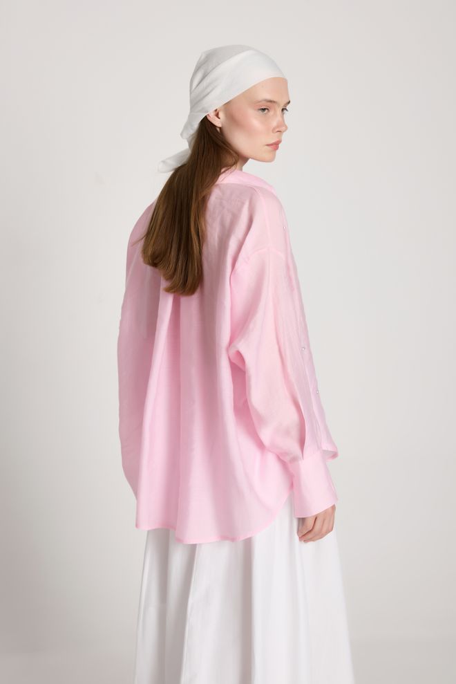 First Angels Pink Casual Elegant Glam Modest Shirt Wholesale Clothing Summer