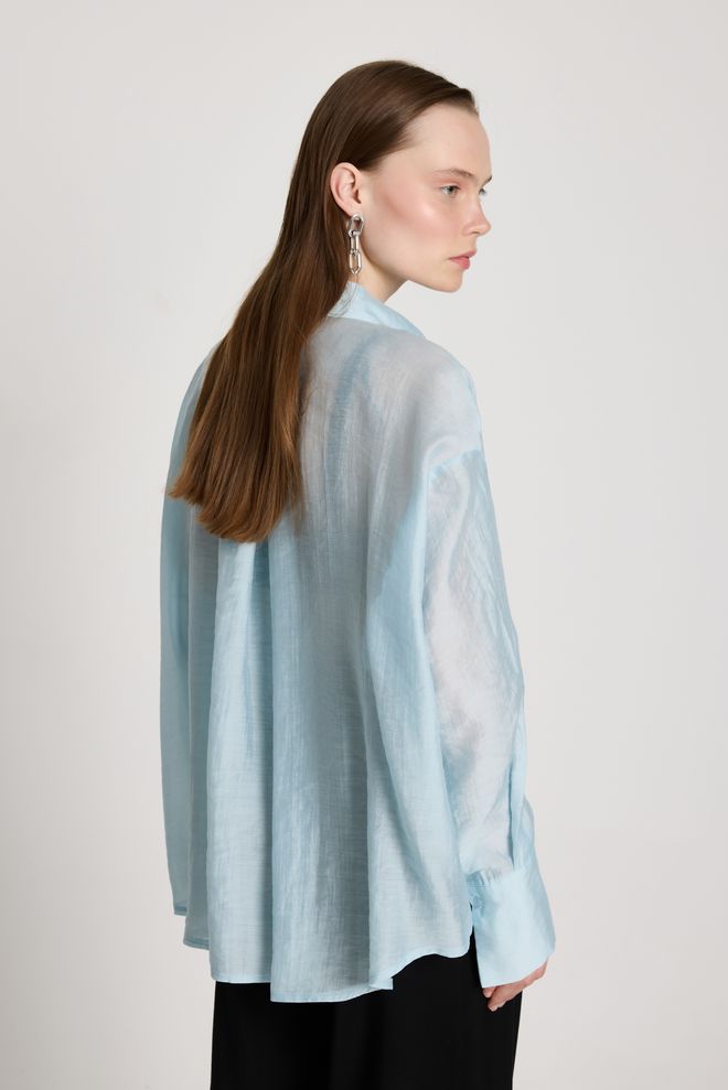 First Angels Blue Elegant Casual Formal Glam Shirt Wholesale Clothing Work