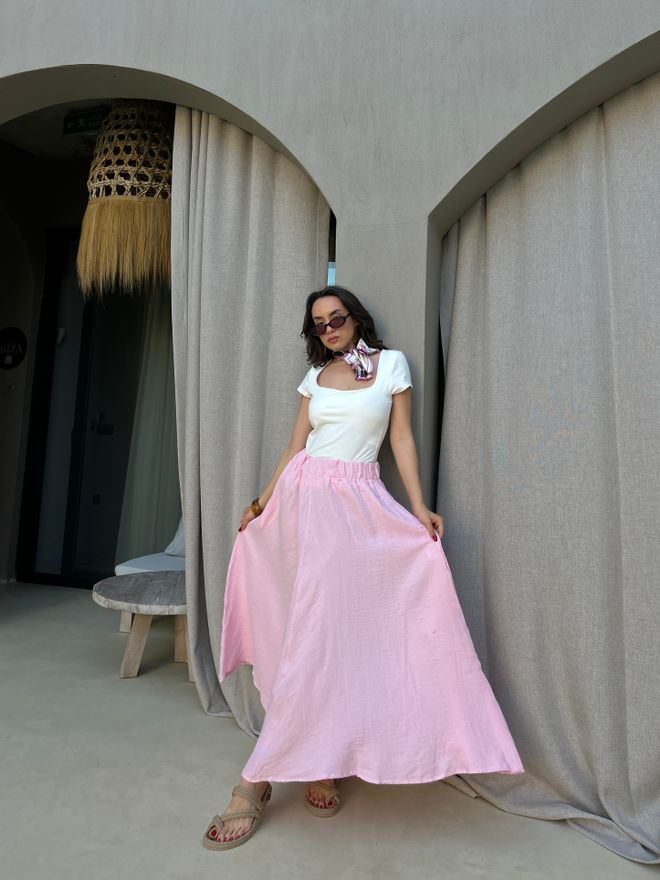 First Angels Gonna Svasata Maxi Rosa A Vita Alta Infilabile Abbigliamento all'ingrosso Boho