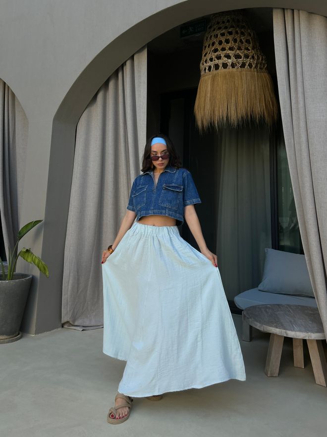 First Angels Gonna Maxi Blu Casual Boho Con Smocking Abbigliamento all'ingrosso 1