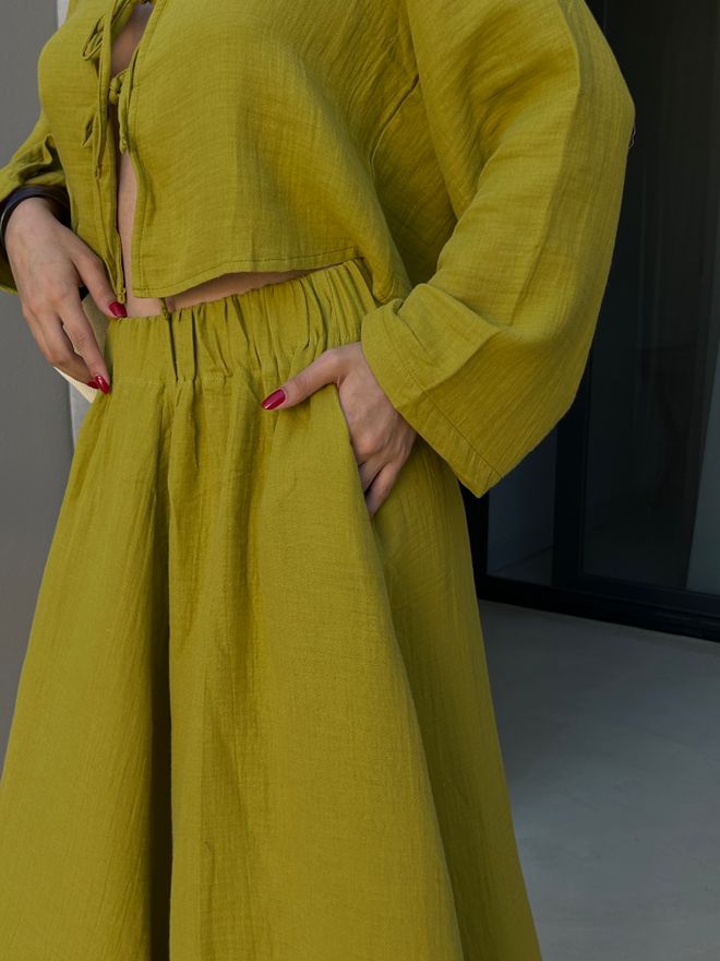 First Angels Žltá Boho Rozšírená Maxi Sukňa Stredný Pás Na Natiahnutie Veľkoobchod s oblečením Leto