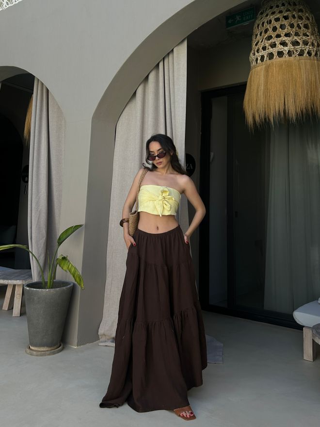 First Angels Gonna Maxi Marrone Boho A Strati Abbigliamento all'ingrosso Casuale