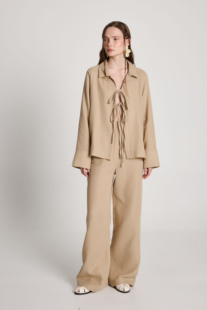 First Angels Beige Elegant Formal Suit With Notched Neck Wholesale Clothing Modest