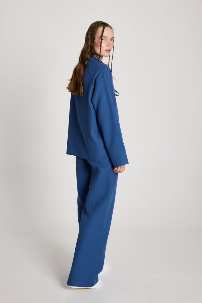 First Angels Blue Oversized Fit Suit With Notched Neck Wholesale Clothing 1
