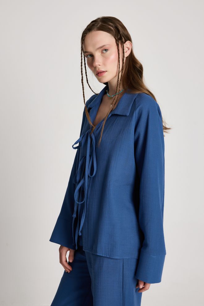 First Angels Blue Oversized Fit Suit With Notched Neck Wholesale Clothing Formal