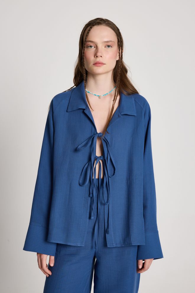 First Angels Blue Oversized Fit Suit With Notched Neck Wholesale Clothing 5