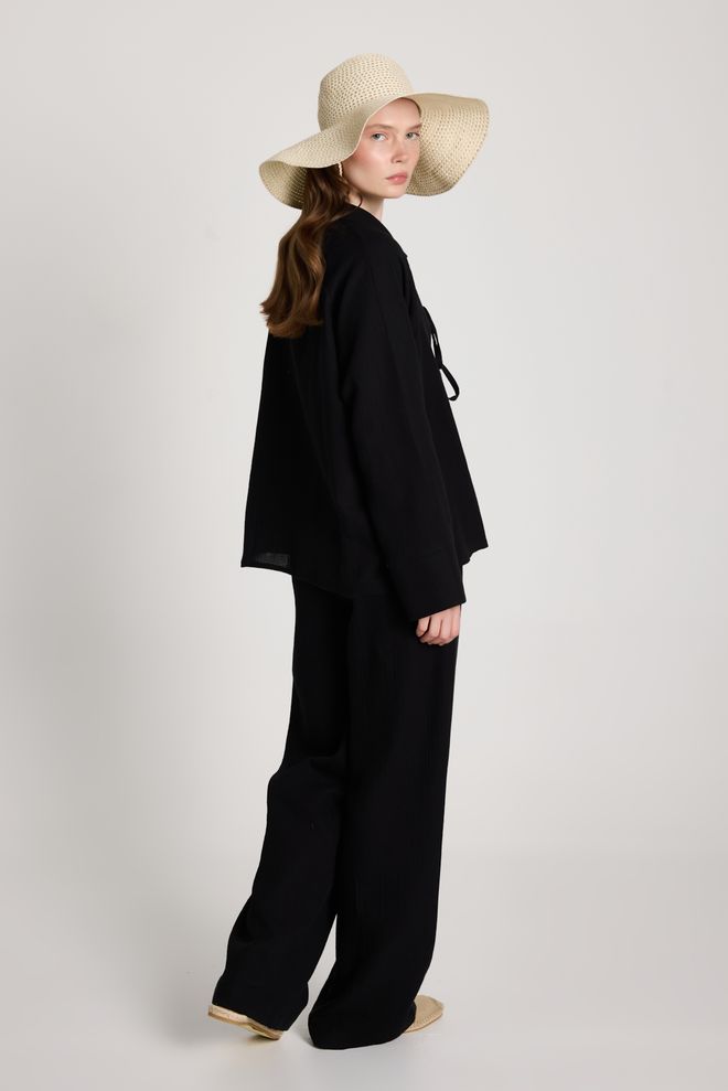 First Angels Черный Поставил С Зубчатой Шеей И Застежкой На Галстук Оптовая продажа одежды 1