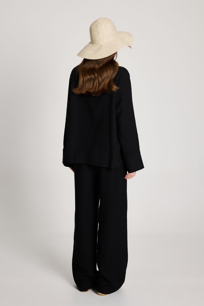 First Angels Черный Поставил С Зубчатой Шеей И Застежкой На Галстук Оптовая продажа одежды Лето