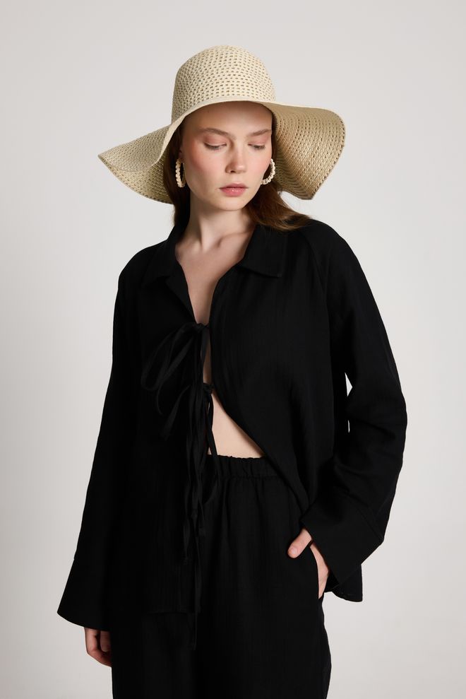 First Angels Черный Поставил С Зубчатой Шеей И Застежкой На Галстук Оптовая продажа одежды 5