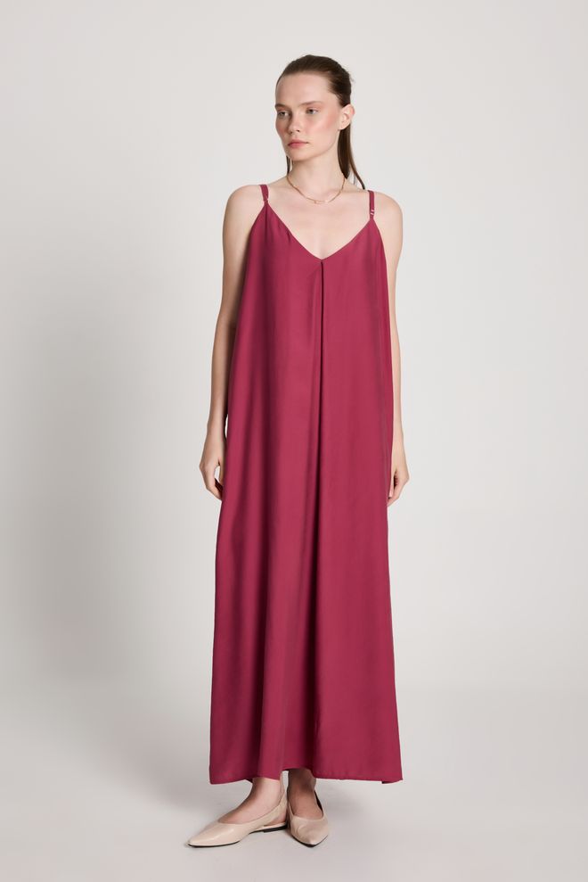 First Angels Robe Rouge Bordeaux Sans Manches À Encolure En V Et Longueur Au Sol Vêtements en gros Décontracté