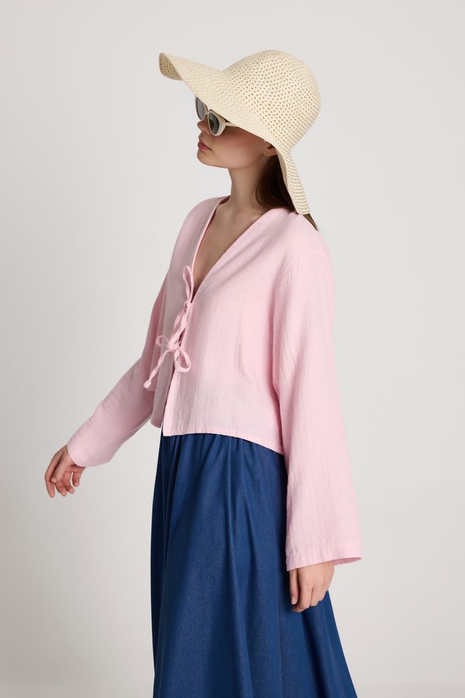 First Angels Pink Casual Boho Elegant Streetwear Modest Blouse Wholesale Clothing Summer