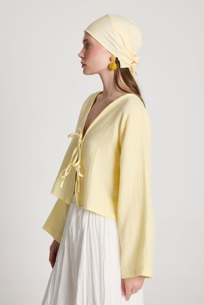 First Angels Yellow Casual Boho Elegant Blouse Wholesale Clothing 5