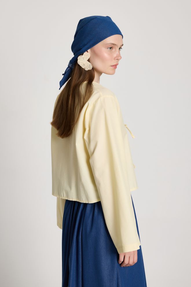 First Angels Camicetta Beige Etnica Elegante Con Collo Profondo Abbigliamento all'ingrosso Casuale