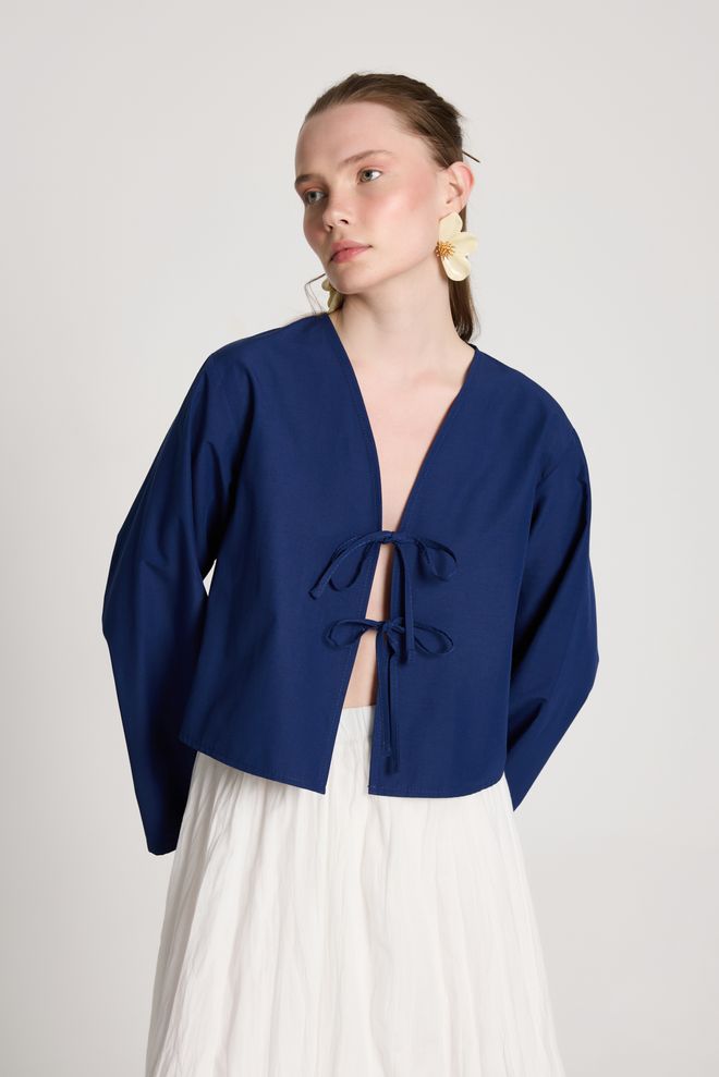 First Angels Marineblauwe Casual Elegante Blouse Groothandel Kleding Werk