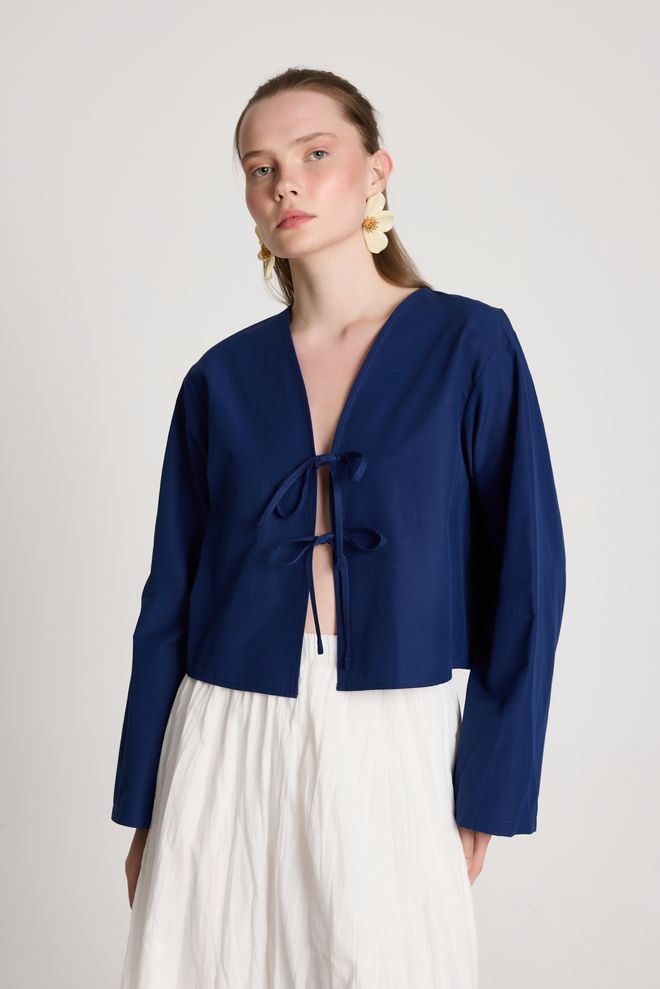 First Angels Marineblauwe Casual Elegante Blouse Groothandel Kleding Elegant