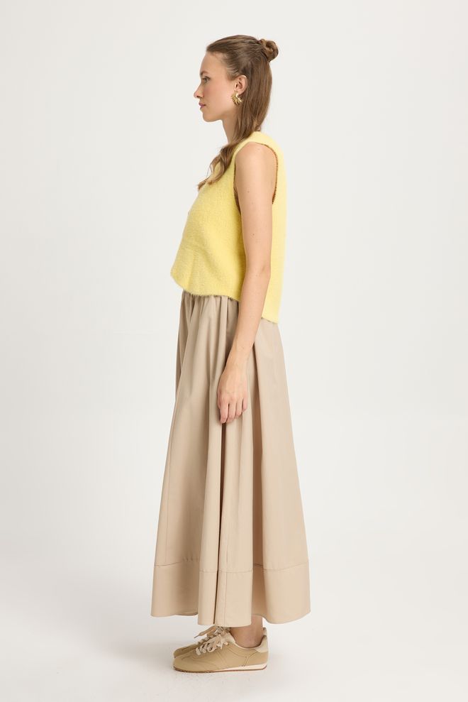 First Angels Gonna Svasata Lunga Maxi Beige A Vita Alta Abbigliamento all'ingrosso 1