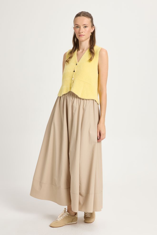 First Angels Gonna Svasata Lunga Maxi Beige A Vita Alta Abbigliamento all'ingrosso Da cocktail