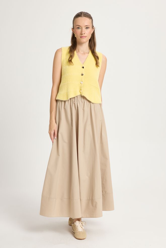 First Angels Gonna Svasata Lunga Maxi Beige A Vita Alta Abbigliamento all'ingrosso Inverno