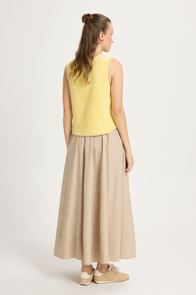 First Angels Gonna Svasata Lunga Maxi Beige A Vita Alta Abbigliamento all'ingrosso Casuale