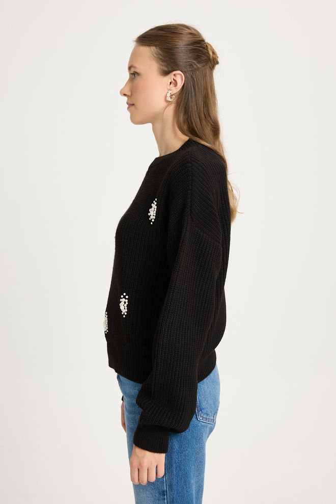 First Angels Black Casual Elegant Cardigan Wholesale Clothing Lounge